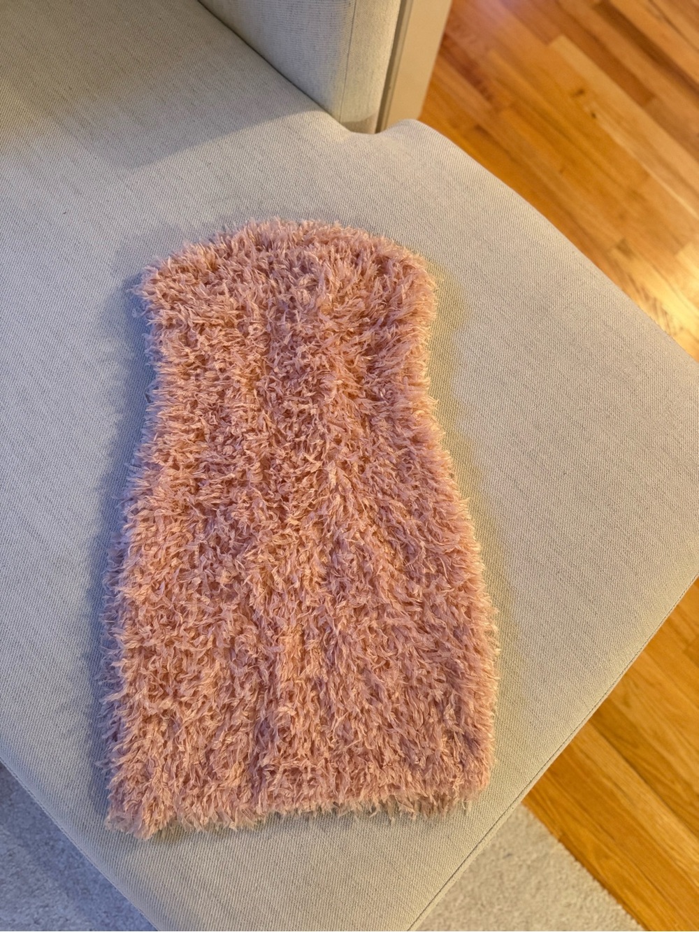 Forever 21 Pink Plush Strapless Mini Dress